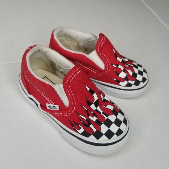 •SOLD• Vans checkerboard flame shoes toddler 5 - Picture 2 of 4